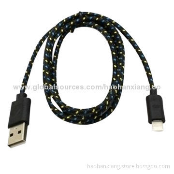 OEM Hot Sale Mobile Phone Braided USB Cable for iPhone 5